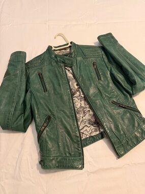 Emerald Green Leather Jacket